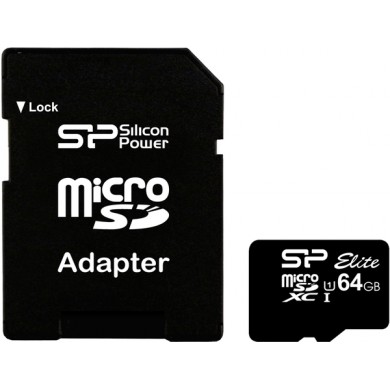 Карта памяти Silicon Power microSDXC 64 GB Class 10 UHS-I Elite + адаптер Карта памяти Silicon Power microSDXC 64 GB Class 10 UHS-I Elite + адаптер