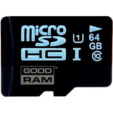 Карта памяти GOODRAM microSDXC 64 GB Class 10 UHS I + SD адаптер Карта памяти GOODRAM microSDXC 64 GB Class 10 UHS I + SD адаптер
