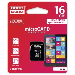 Карта памяти Goodram microSDHC 16GB Class 10 UHS I + adapter