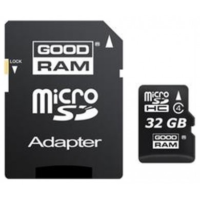 Карта памяти GOODRAM microSDHC 32GB Class 4 + adapter Карта памяти GOODRAM microSDHC 32GB Class 4 + adapter
