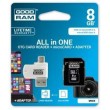 Карта памяти GOODRAM microSDHC 8GB Class 4 All in One + card reader Карта памяти GOODRAM microSDHC 8GB Class 4 All in One + card reader