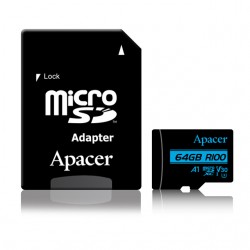 Карта памяти Apacer microSDXC 64GB UHS-I U3 V30 R100MB/s + SD адаптер Карта памяти Apacer microSDXC 64GB UHS-I U3 V30 R100MB/s + SD адаптер