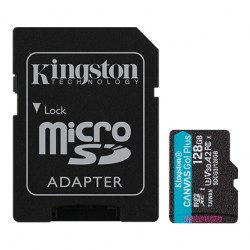 Карта памяти Kingston microSDXC 128GB Canvas Go Plus 170R A2 U3 V30 + SD адаптер