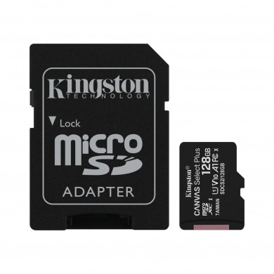 Карта пам'яті Kingston microSDXC 128GB Class 10 UHS-I R100MB/s + SD адаптер