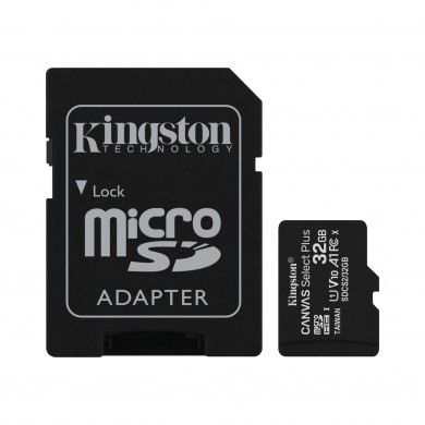 Карта пам'яті Kingston microSDHC 32GB Class 10 UHS-I R100MB/s + SD адаптер Карта пам'яті Kingston microSDHC 32GB Class 10 UHS-I R100MB/s + SD адаптер