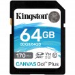 Карта памяти Kingston SD 64GB C10 UHS-I U3 R170/W70MB/s