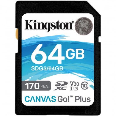 Карта пам'яті Kingston SD 64GB C10 UHS-I U3 R170/W70MB/s Карта пам'яті Kingston SD 64GB C10 UHS-I U3 R170/W70MB/s