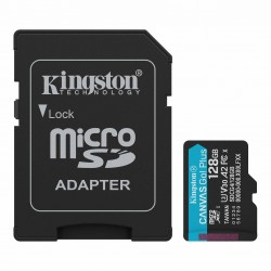 Карта памяти Kingston microSDXC 128GB Canvas Go Plus 200R A2 U3 V30 + SD адаптер