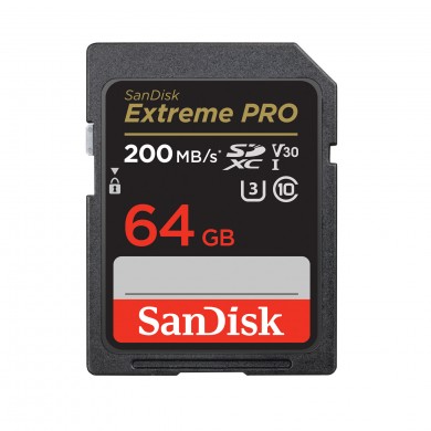 Карта памяти SanDisk SD 64GB C10 UHS-I U3 R200/W90MB/s Extreme Pro V30 Карта памяти SanDisk SD 64GB C10 UHS-I U3 R200/W90MB/s Extreme Pro V30