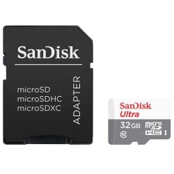 Карта памяти SanDisk microSD 32GB C10 UHS-I R80MB/s Ultra + SD адаптер