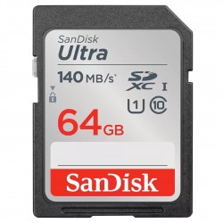Карта памяти  SanDisk SD 64GB C10 UHS-I R140MB/s Ultra