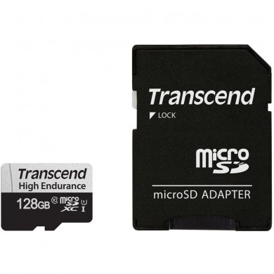 Карта памяти Transcend microSD 128GB C10 UHS-I U1 High Endurance (170TB) + SD адаптер Карта памяти Transcend microSD 128GB C10 UHS-I U1 High Endurance (170TB) + SD адаптер