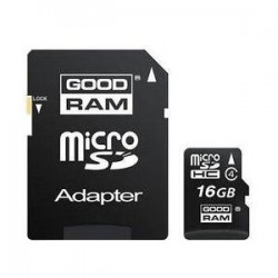 Карта памяти GOODRAM microSDHC 16 GB Class 4 + адаптер