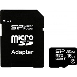Карта памяти Silicon Power microSDHC 16 GB Class 10 UHS-I Elite + адаптер