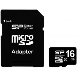 Карта памяти Silicon Power microSDHC 16 GB Class 4 + адаптер