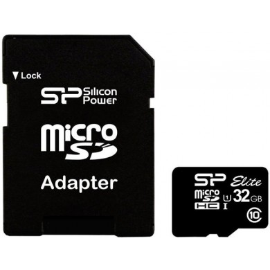 Карта памяти Silicon Power microSDHC 32 GB Class 10 UHS-I Elite + адаптер Карта памяти Silicon Power microSDHC 32 GB Class 10 UHS-I Elite + адаптер