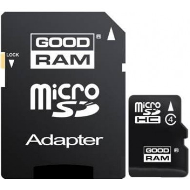 Карта памяти GOODRAM MicroSDHC 32GB Class 4 + SD-adapter