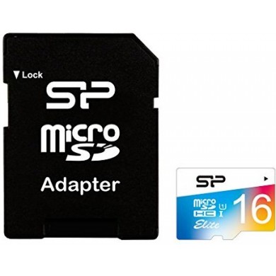 Карта памяти Silicon Power microSDHC 16 GB Cl 10 UHS-I Elite COLOR +Adapter Карта памяти Silicon Power microSDHC 16 GB Cl 10 UHS-I Elite COLOR +Adapter